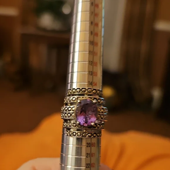 Nicky Butler Silver-Tone Ring with Purple Center Stone - Picture 8 of 9